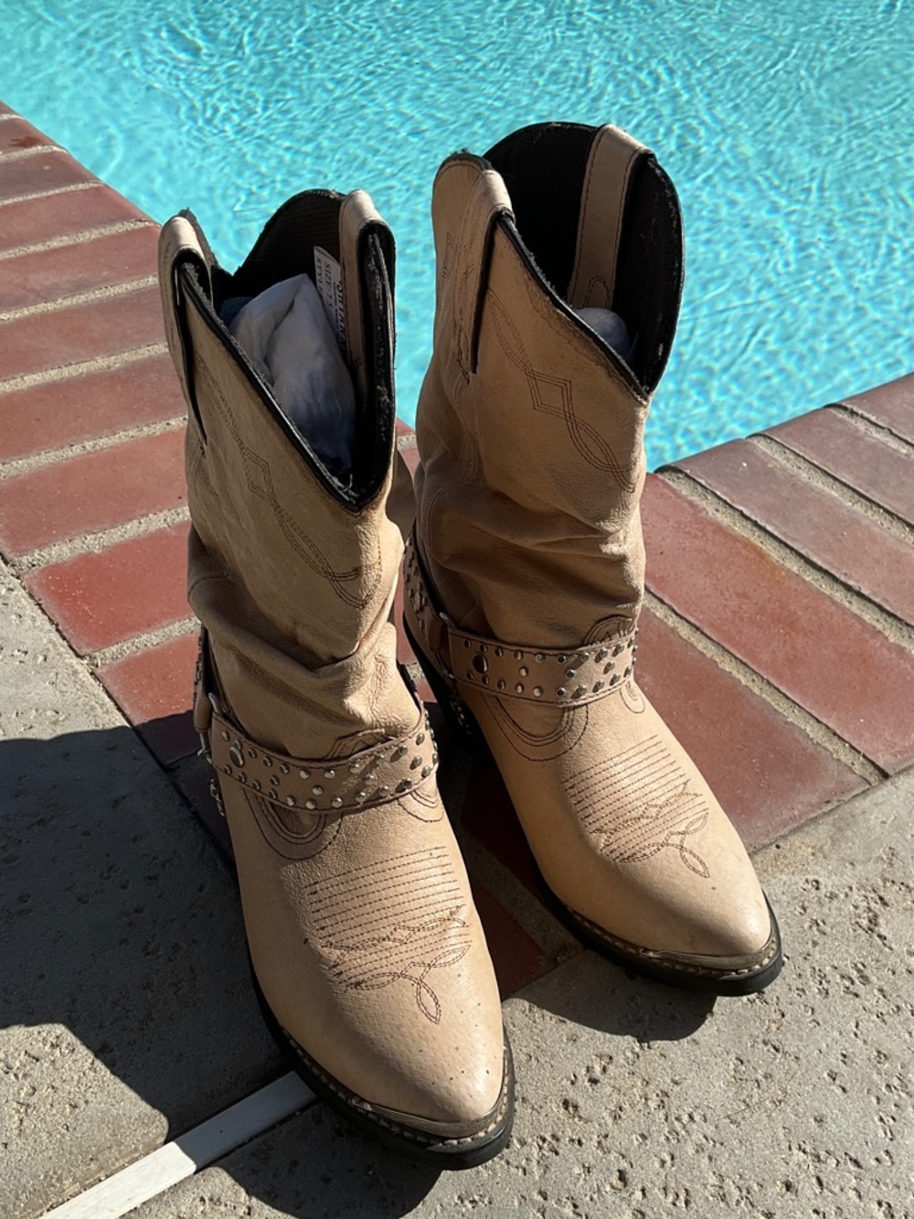 Shyanne Taupe Western Studded Cowboy Boots